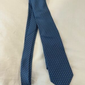 Hermes Blue Silk Patterned Tie